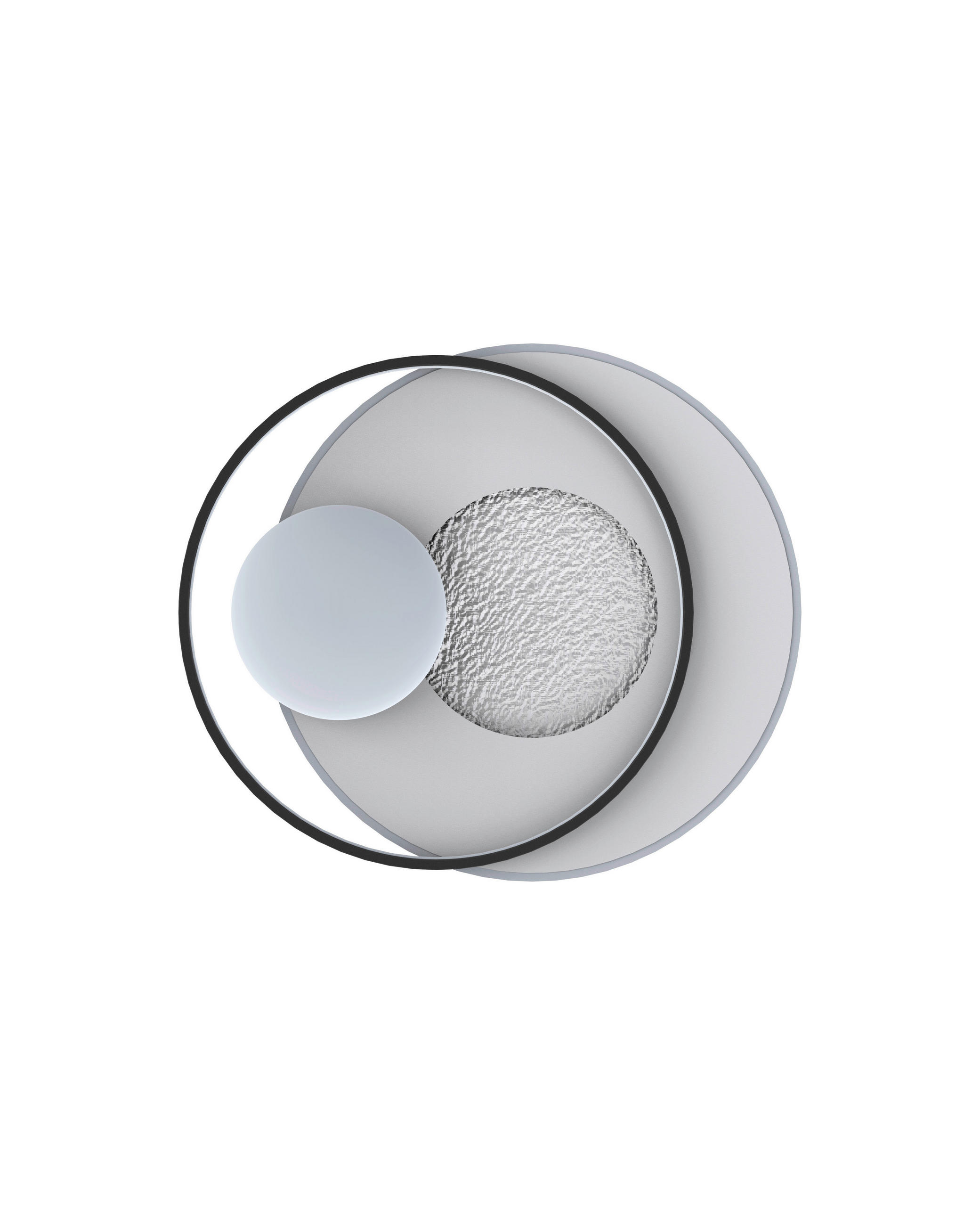 LED MENNYEZETI LÁMPA - fekete/fehér, Basics, műanyag/fém (58/50/10,5cm) - Novel