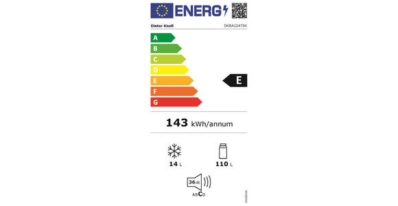 KÜHLSCHRANK 54/87,3/54,9 cm DKBA1247SK  - Weiß, Basics, Glas/Kunststoff (54/87,3/54,9cm) - Dieter Knoll