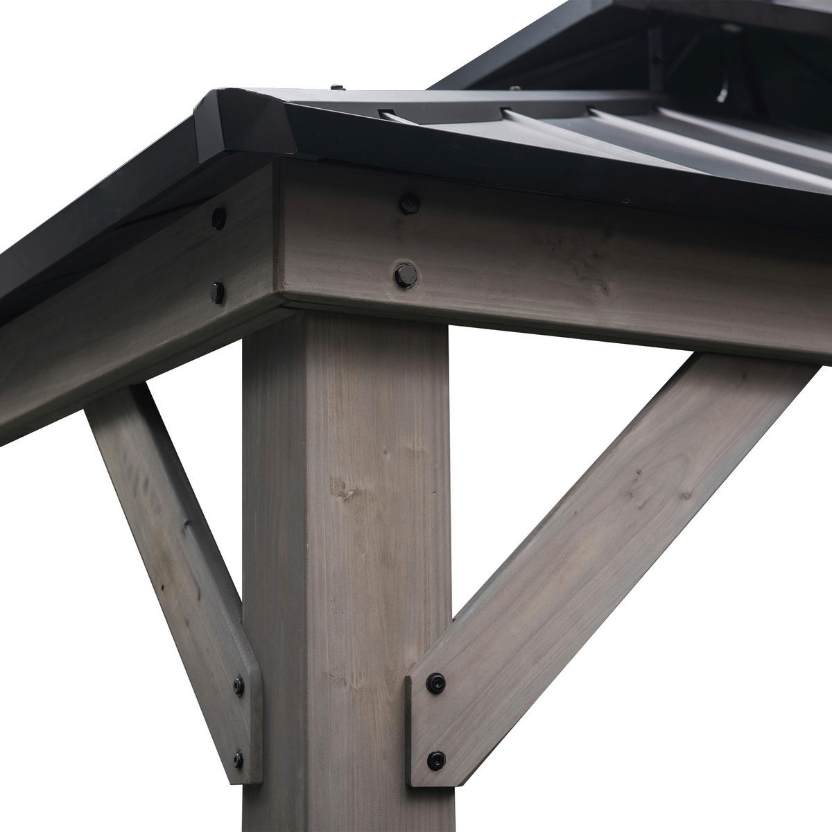 PAVILLON 450/320/390 cm   - Schwarz/Grau, Basics, Holz/Metall (450/320/390cm)