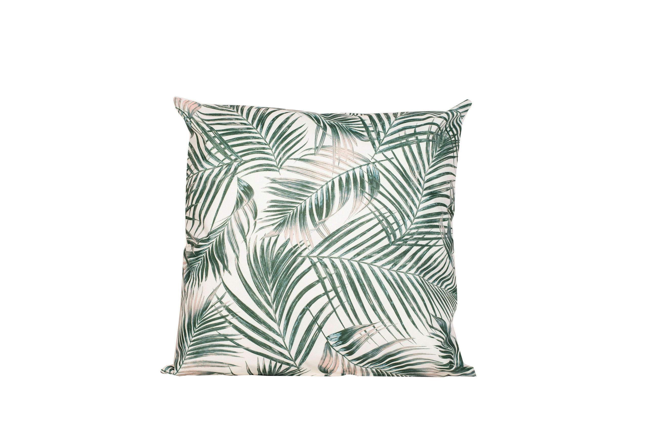 OUTDOOR-KISSEN Blätter  - Creme/Grün, Basics, Kunststoff (45/45cm)