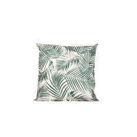 OUTDOOR-KISSEN Blätter  - Creme/Grün, Basics, Kunststoff (45/45cm)