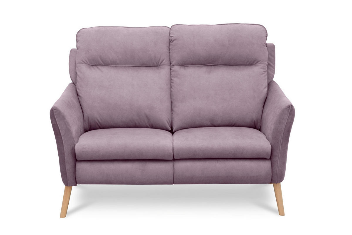2-SITZER-SOFA  in Mikrofaser Rosa Skandinavisch, Modern  - Buchefarben/Rosa, Design, Holz/Textil (145/110/92cm) - Livetastic