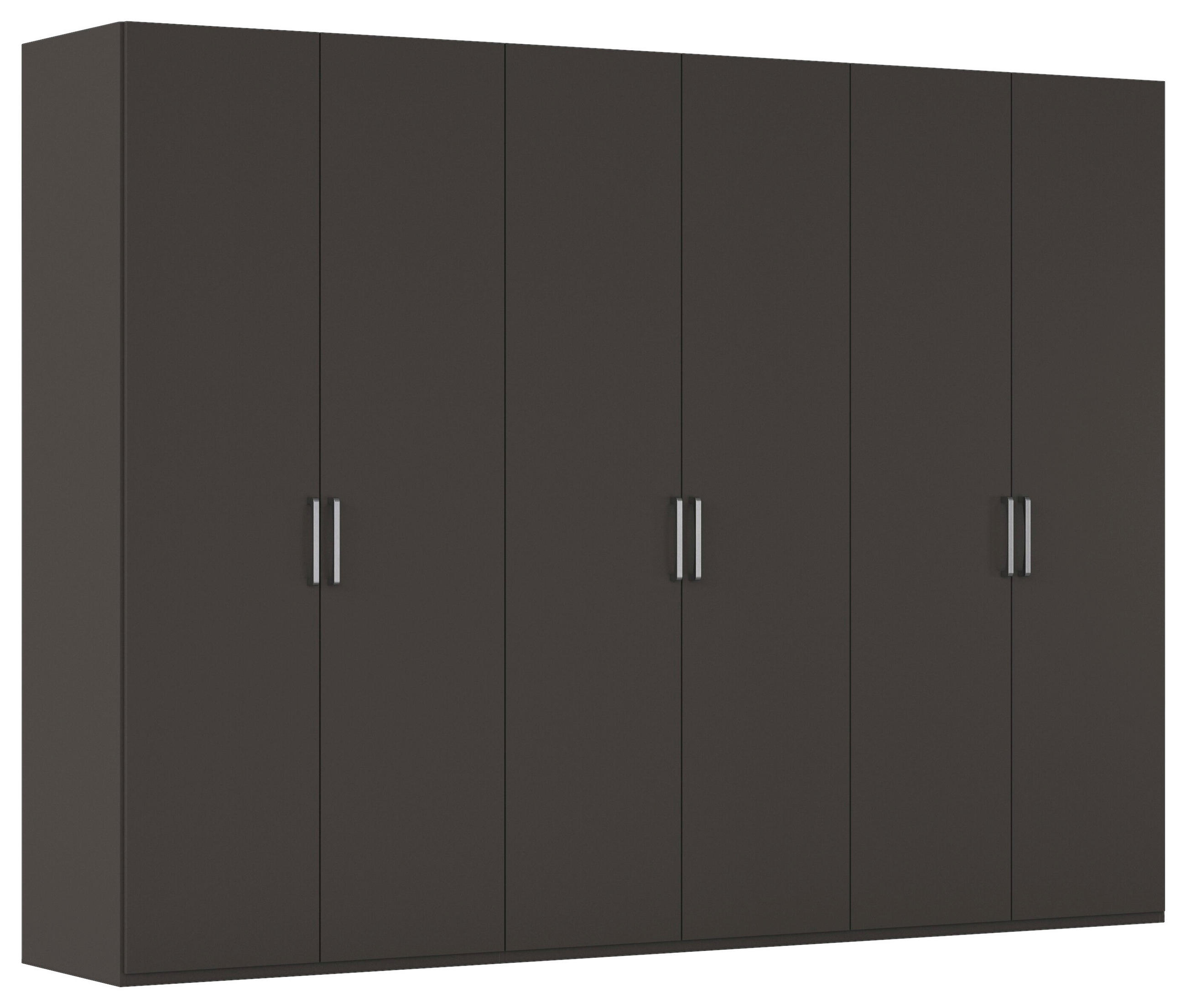 DREHTÜRENSCHRANK 301/235/61 cm,  in Graphitfarben, 6 Tür(en)  - Edelstahlfarben/Graphitfarben, Basics, Holzwerkstoff/Metall (301/235/61cm) - Novel