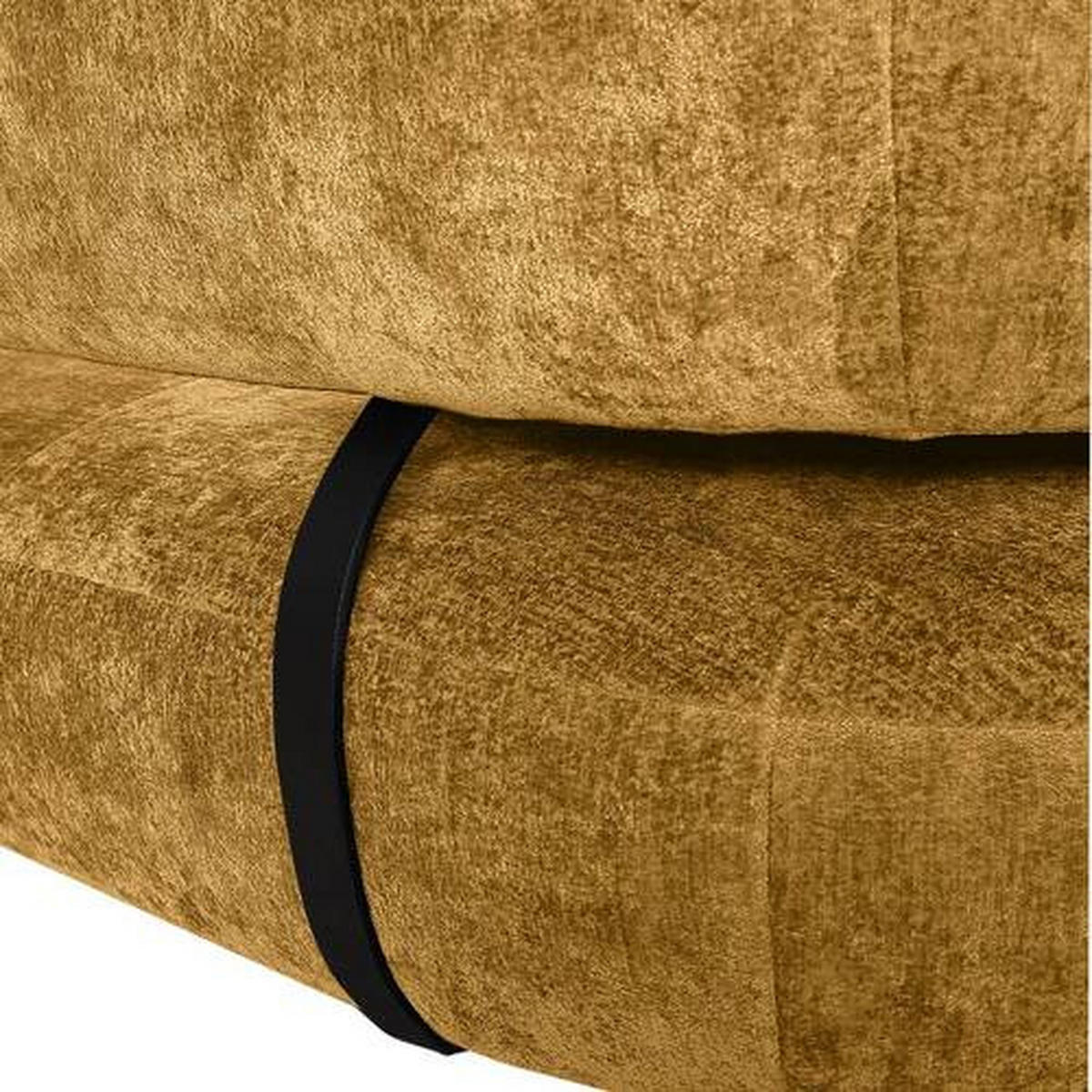 ECKSOFA in Chenille Gelb  - Gelb/Schwarz, Design, Holz/Textil (200/265cm) - Landscape