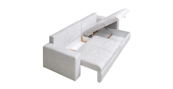 ECKSOFA in Chenille Creme  - Creme/Schwarz, KONVENTIONELL, Kunststoff/Textil (292/150cm) - Hom`in