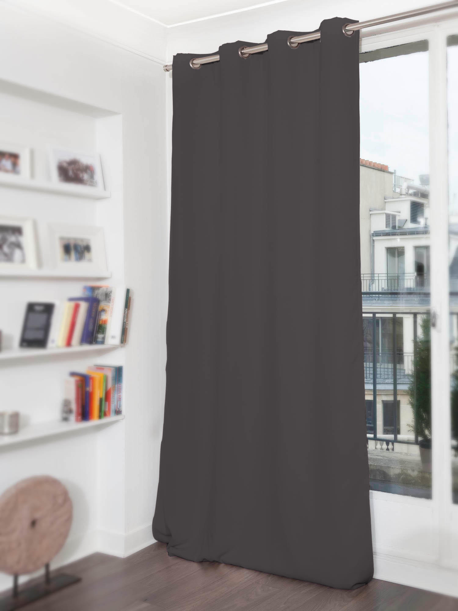 LÄRMSCHUTZVORHANG black-out (lichtundurchlässig)  - Grau, Basics, Textil/Metall (145/260cm)