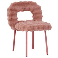 STUHL Webpelz Rosa  - Rosa, Design, Textil/Metall (56/79/61cm) - Stylife