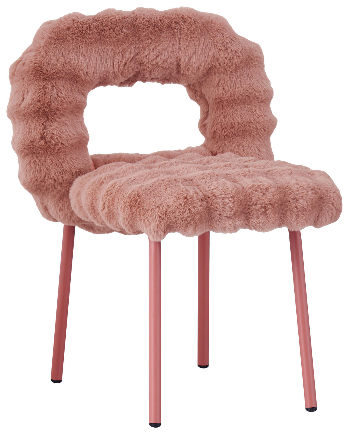 STUHL Webpelz Rosa  - Rosa, Design, Textil/Metall (56/79/61cm) - Stylife