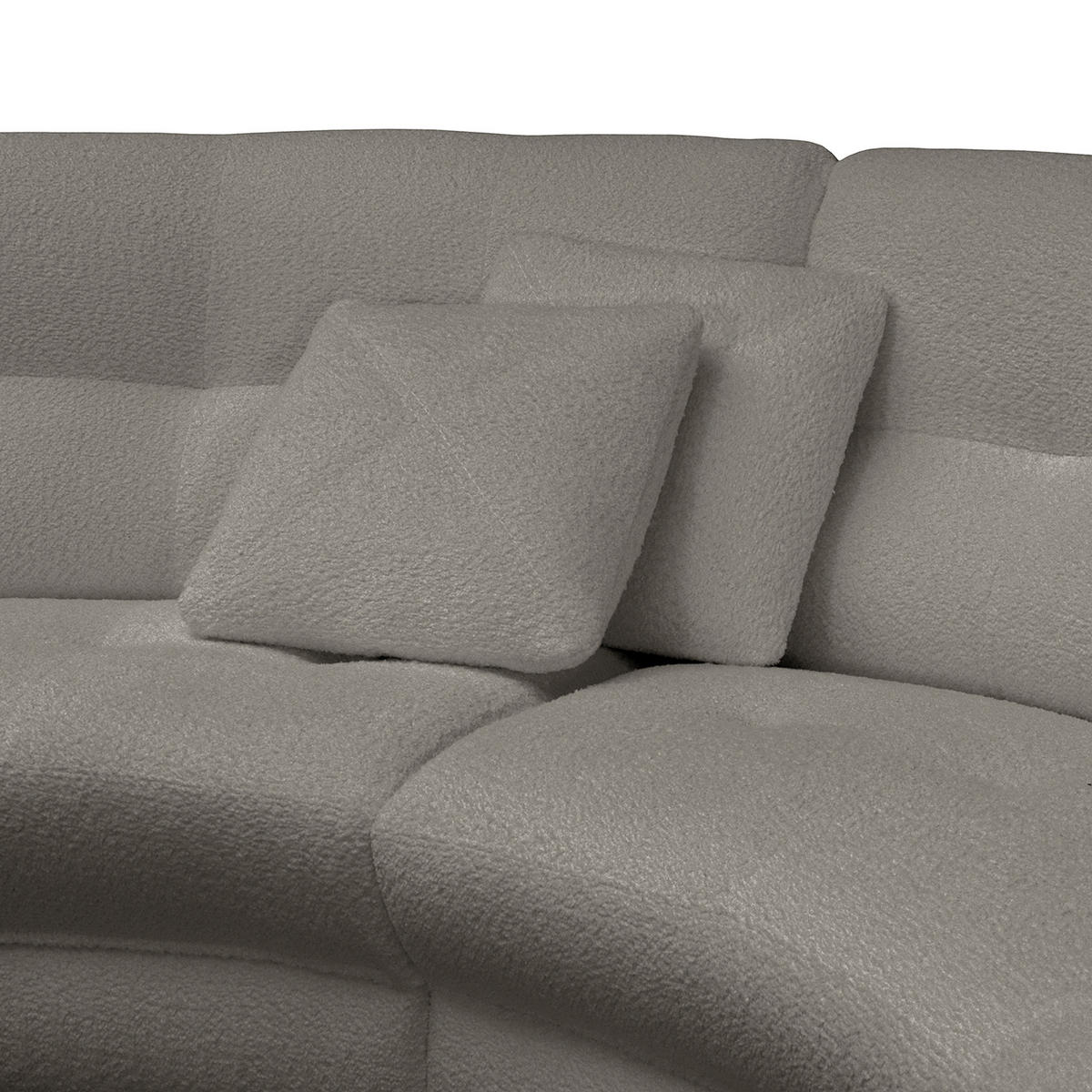 ECKSOFA in Bouclé Dunkelgrau  - Weiss/Dunkelgrau, Design, Kunststoff/Textil (113/300cm) - Livetastic