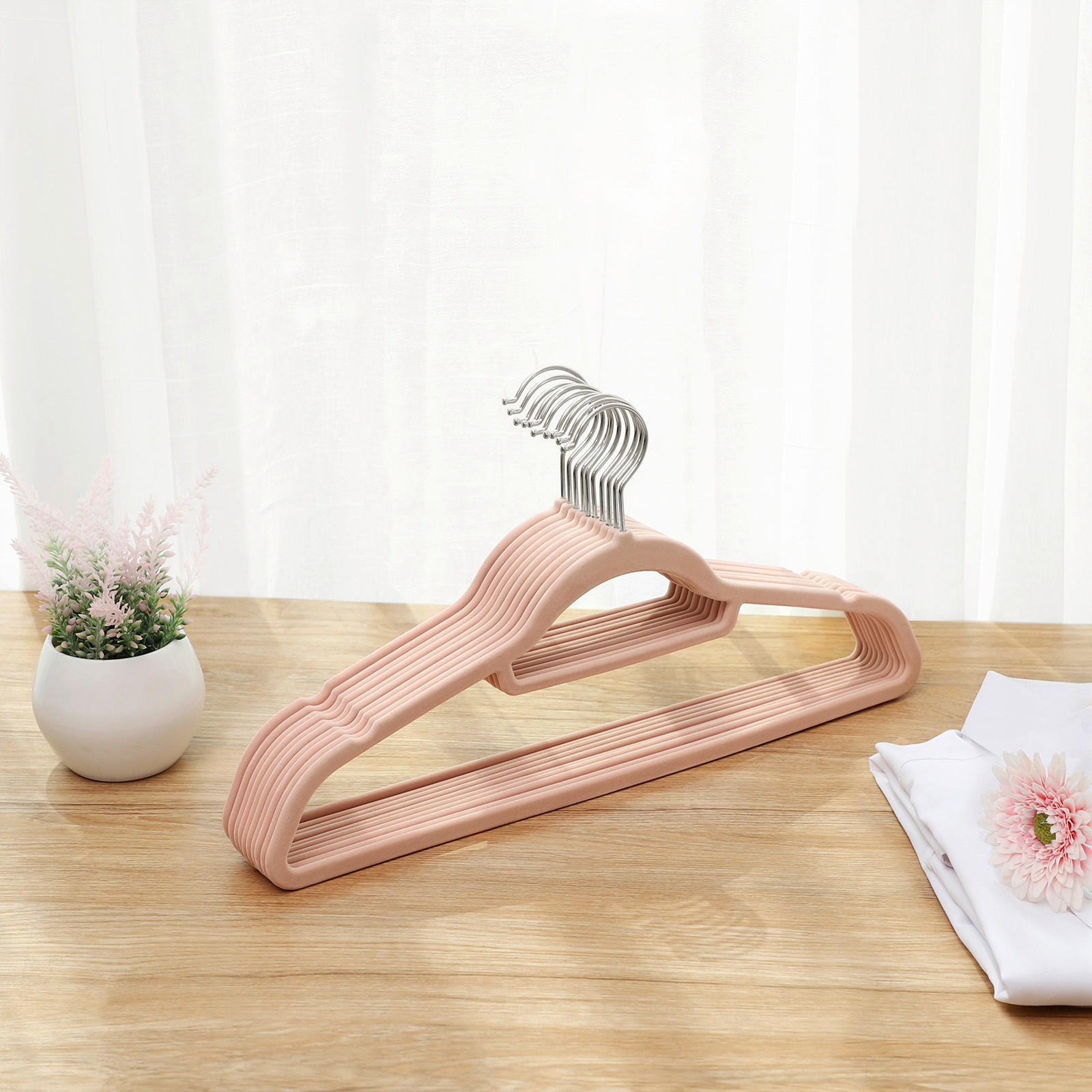 KLEIDERBÜGEL Metall, Kunststoff  - Rosa, Basics, Kunststoff/Metall (42,7/22/0,6cm)