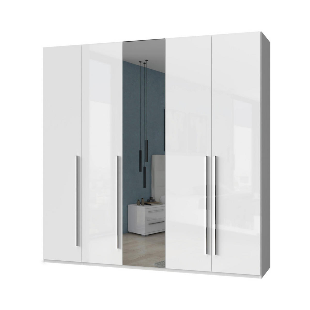 ORMAR SA KLASIČNIM VRATIMA bela, bela visoki sjaj  227/224/56 cm  - bela visoki sjaj/bela, Dizajnerski, metal/pločasti materijal (227/224/56cm)