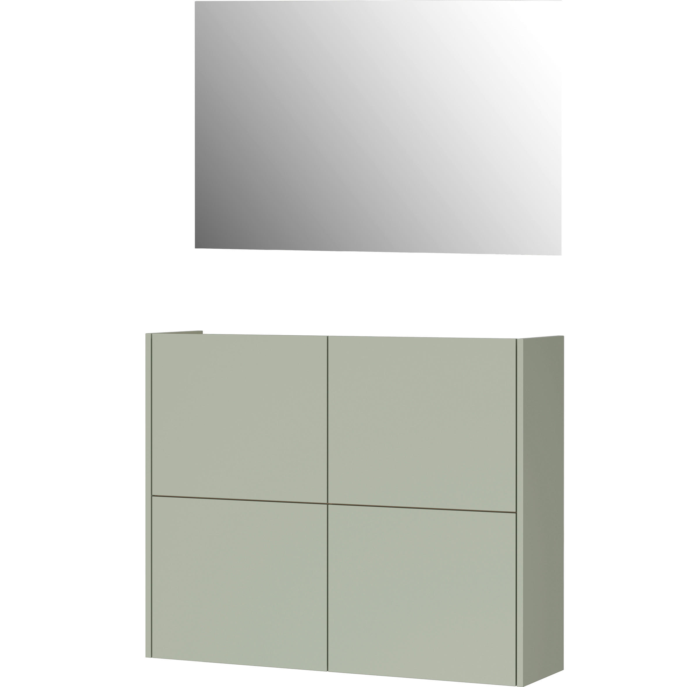 GARDEROBE 2-teilig  in 200/79/27 cm  - Eichefarben/Grün, Design, Holzwerkstoff (200/79/27cm) - Livetastic