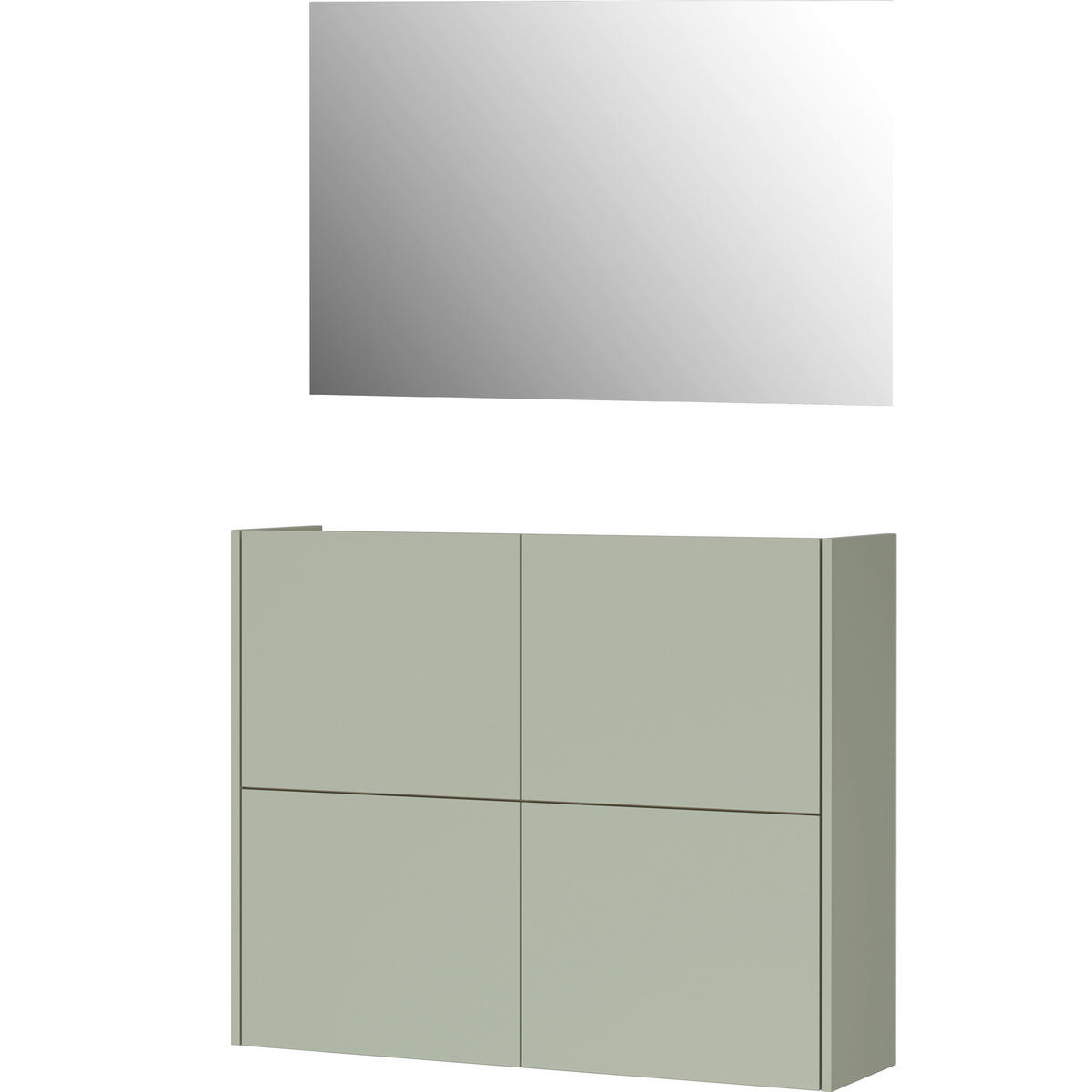 GARDEROBE 2-teilig  in 200/79/27 cm  - Eichefarben/Grün, Design, Holzwerkstoff (200/79/27cm) - Livetastic