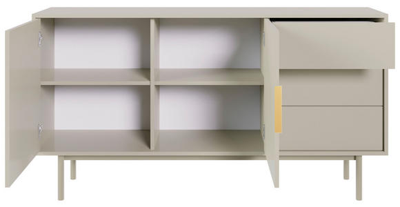 SIDEBOARD Viva in 154/82/39 cm - Kaschmir/Goldfarben, Design, Holzwerkstoff/Metall (154/82/39cm) - Xora