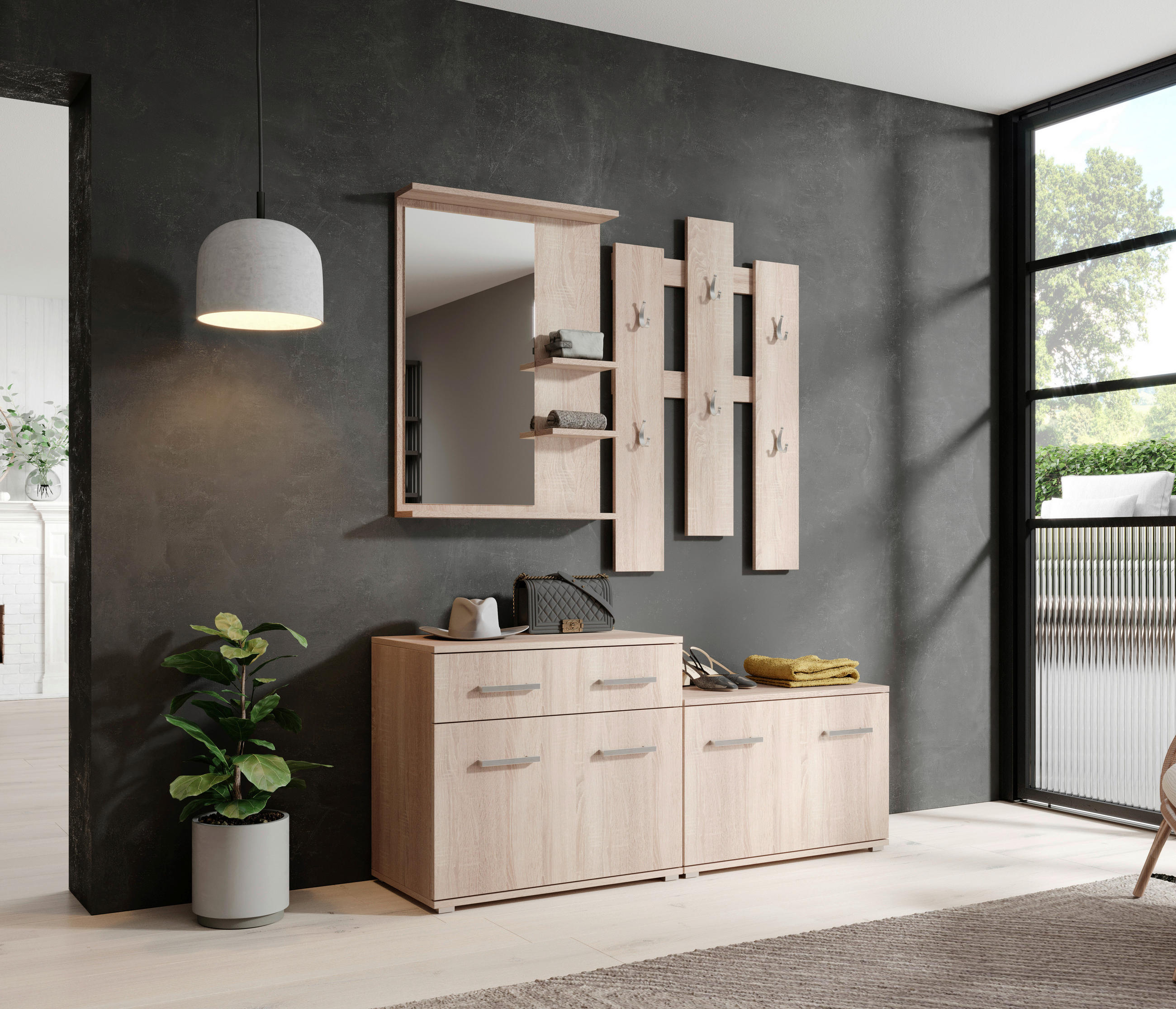 GARDEROBE  in  - Sonoma Eiche, Basics, Holzwerkstoff (137/179/41cm) - MID.YOU