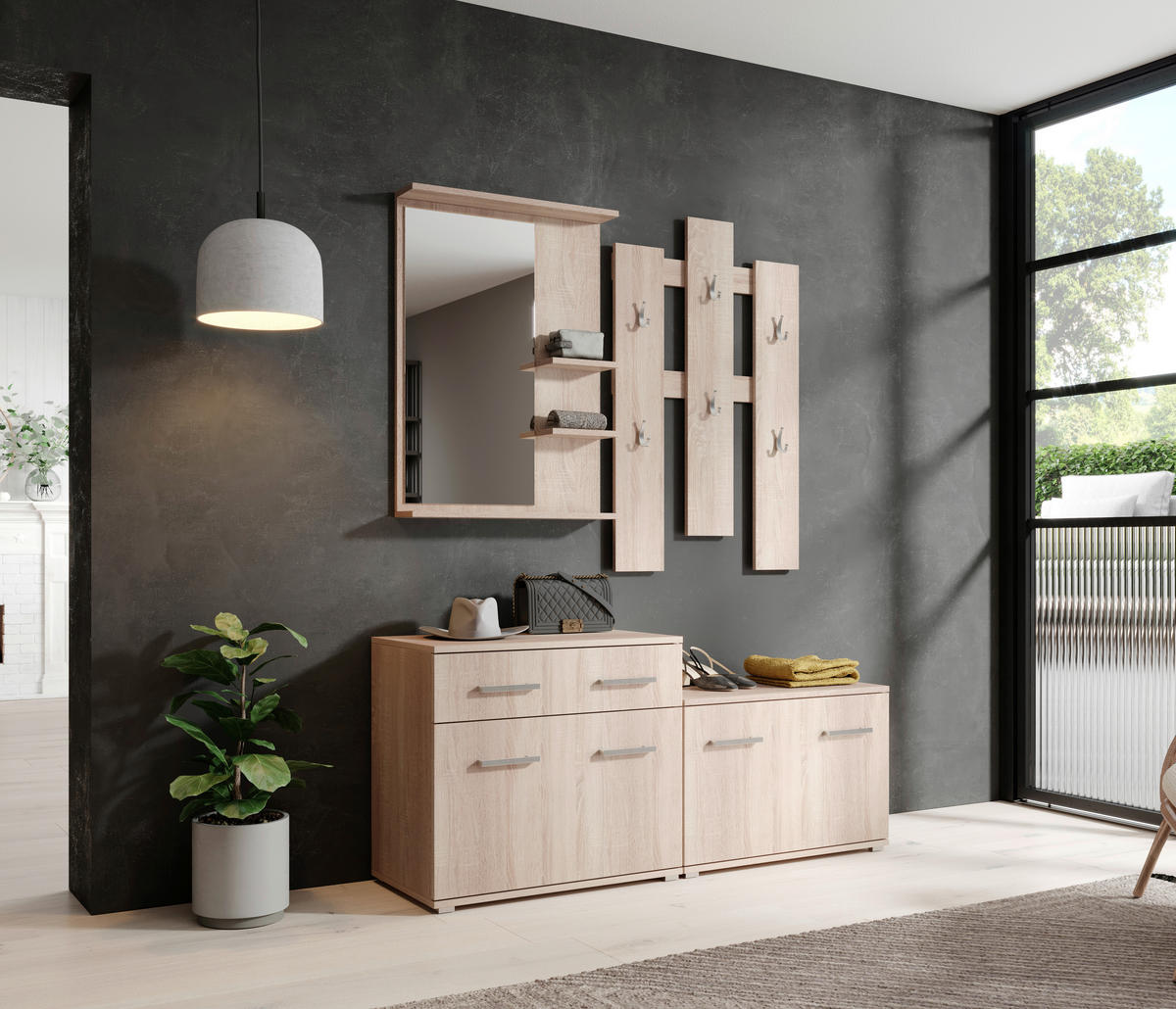 GARDEROBE  in  - Sonoma Eiche, Basics, Holzwerkstoff (137/179/41cm) - MID.YOU