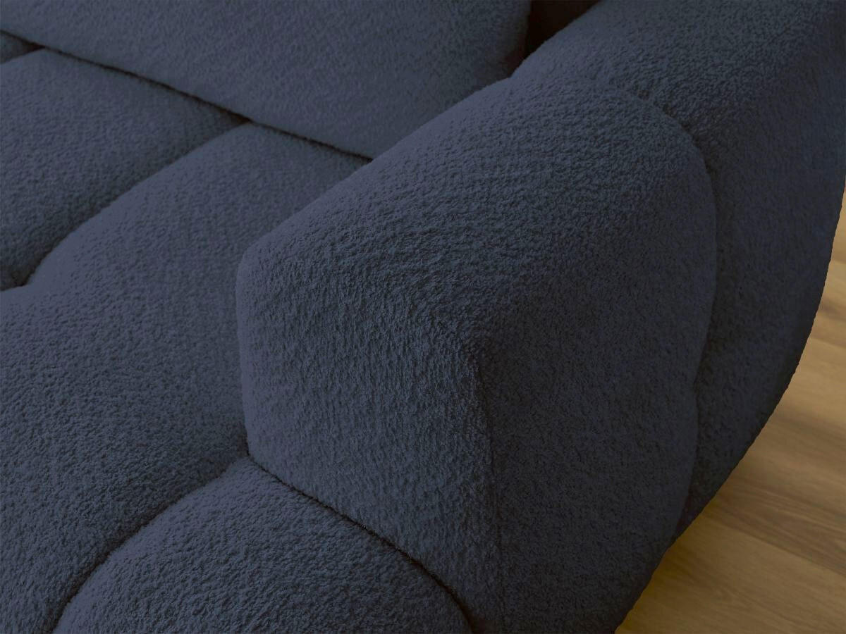 ECKSCHLAFSOFA FUJI Bouclé Dunkelblau  inkl.  - Schwarz/Dunkelblau, MODERN, Kunststoff/Textil (160/292cm)