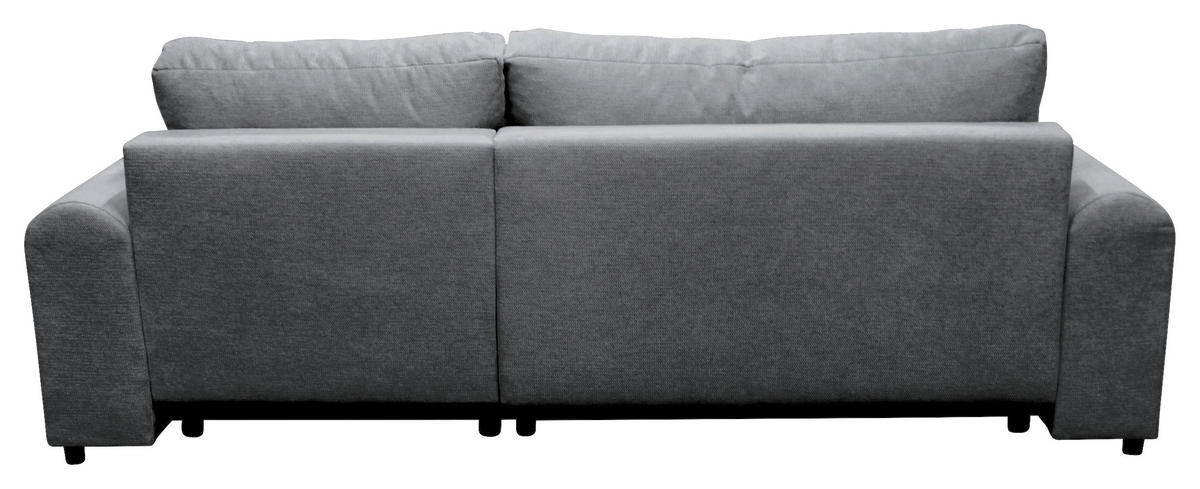 ECKSOFA in Struktur Grau  250/160 cm  - Schwarz/Grau, Design, Kunststoff/Textil (250/160cm) - MID.YOU
