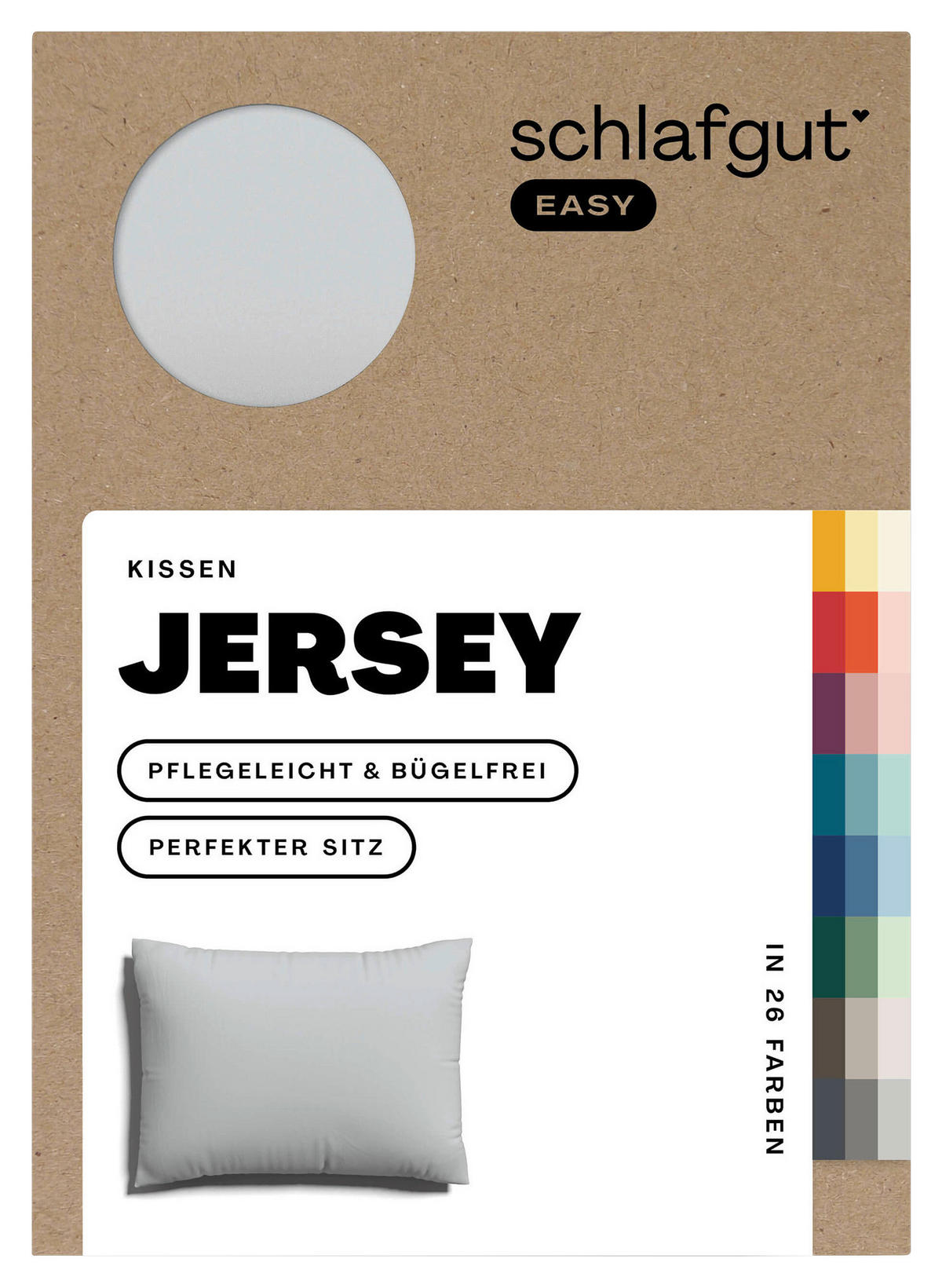 KISSENHÜLLE EASY JERSEY 40/60 cm  - Hellgrau, Basics, Textil (40/60cm) - Schlafgut