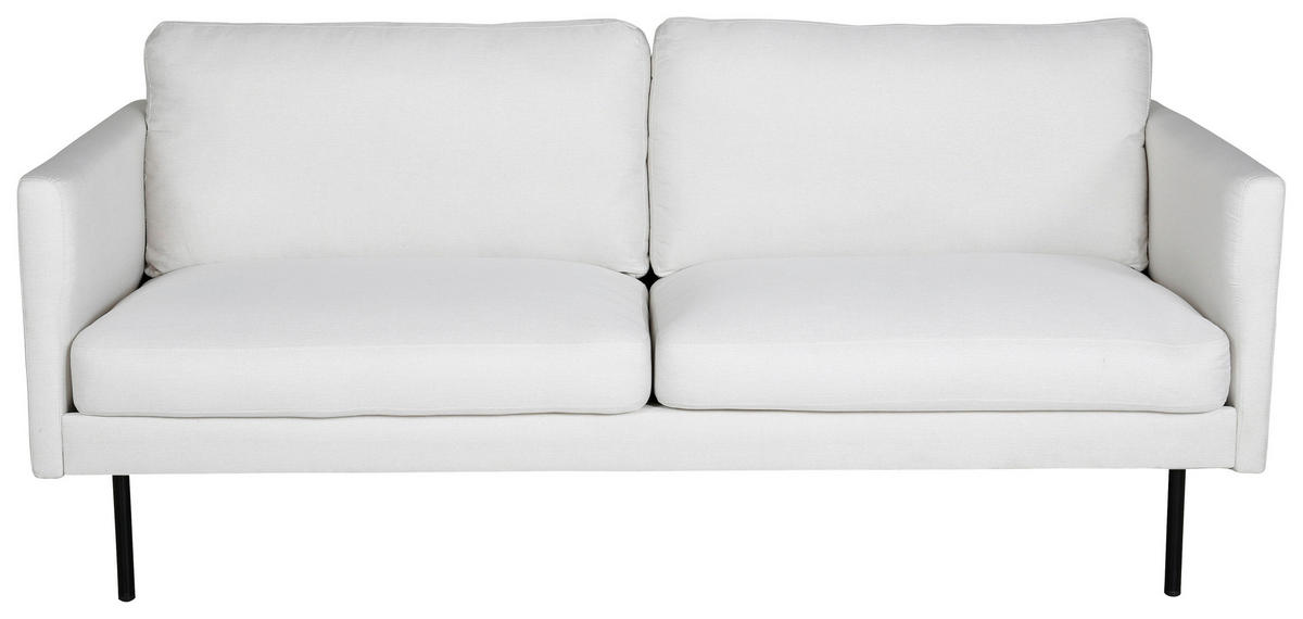 2-SITS SOFFA i metall, textil cremefärgad, svart  - svart/cremefärgad, Design, metall/textil (180/78/80cm) - Livetastic