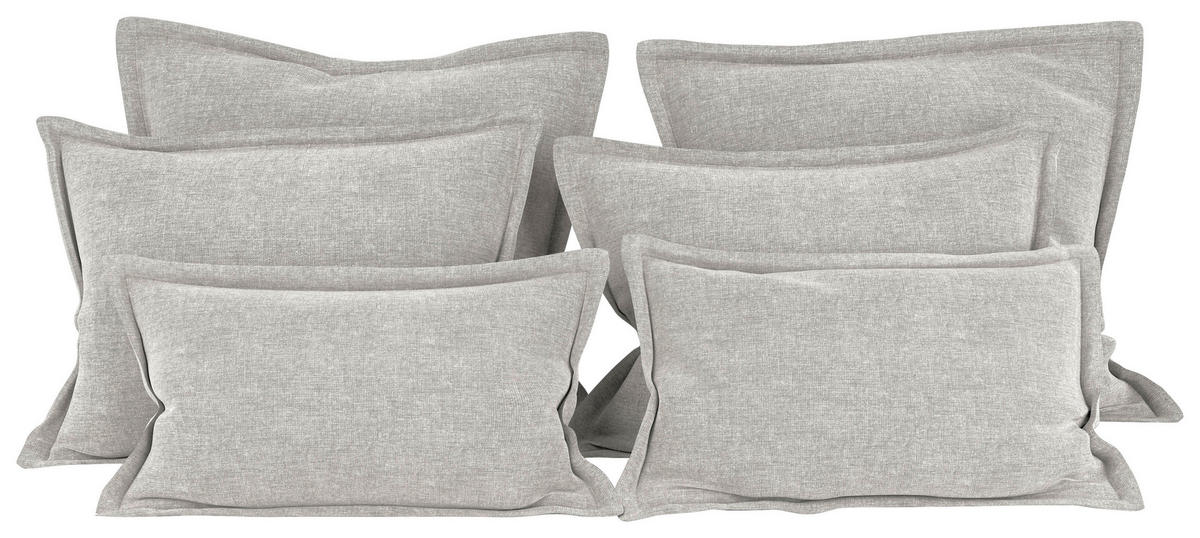 ZIERKISSENSET   70-50/60-25/10 cm  - Hellgrau, Modern, Textil (70-50/60-25/10cm) - MID.YOU