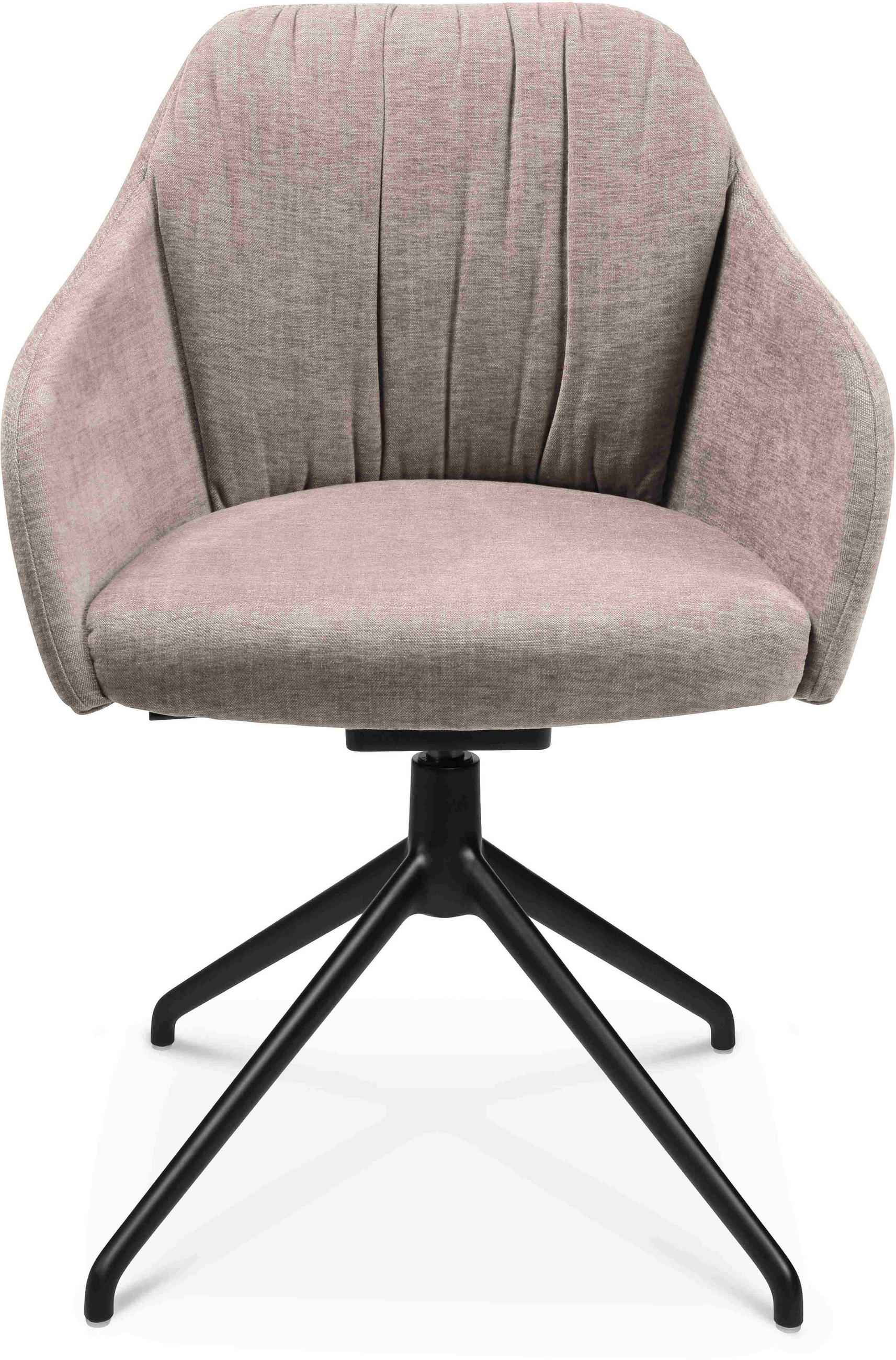 ARMLEHNSTUHL in Aluminium Velours - Ecru/Schwarz, Design, Textil/Metall (58/81,5-84,5/60cm) - Johann Jakob