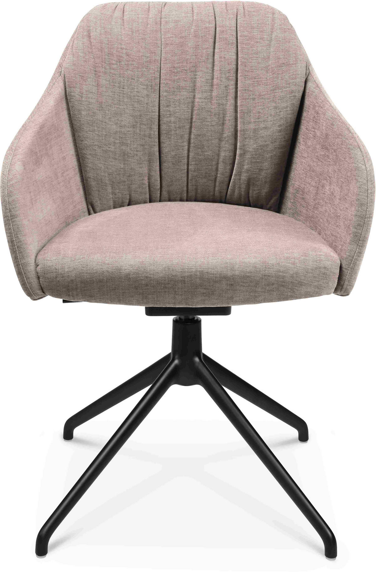 ARMLEHNSTUHL  in Aluminium Velours  - Ecru/Schwarz, Design, Textil/Metall (58/81,5-84,5/60cm) - Johann Jakob