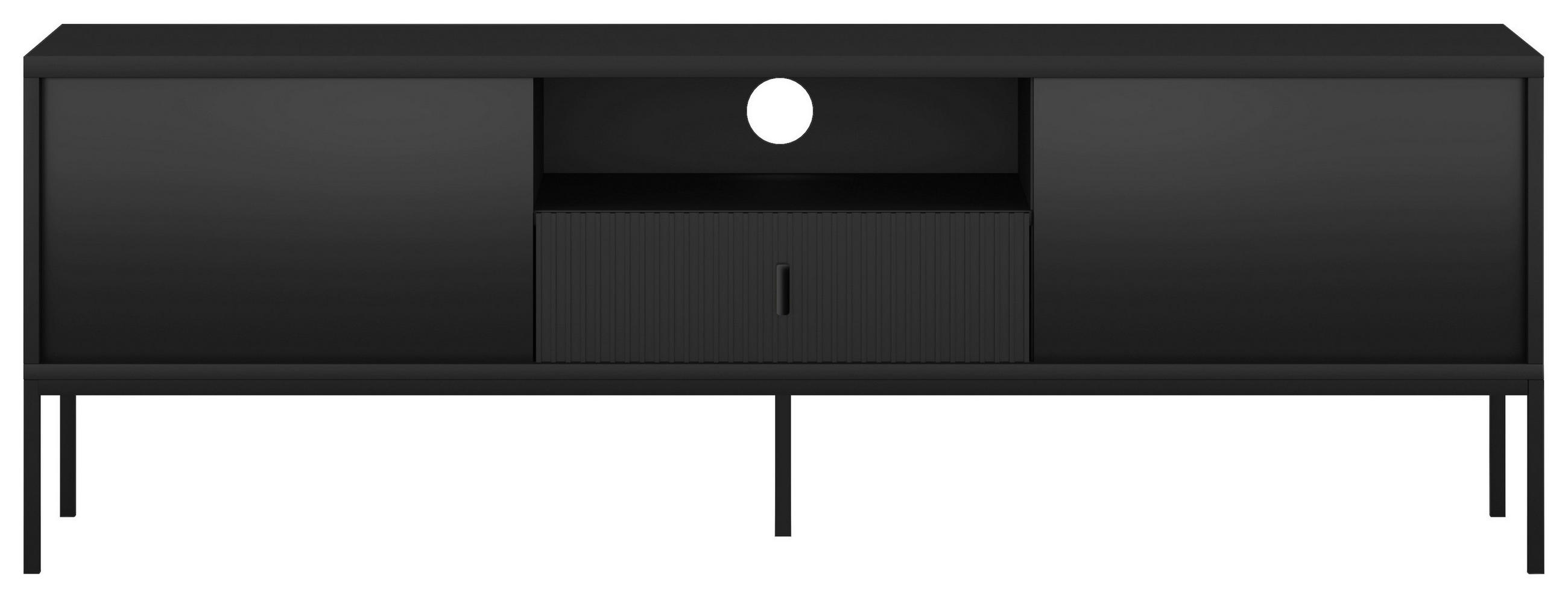 LOWBOARD Maggiore  in 154,5/52,4/39 cm  - Schwarz, Design, Holzwerkstoff/Metall (154,5/52,4/39cm) - Boxxx