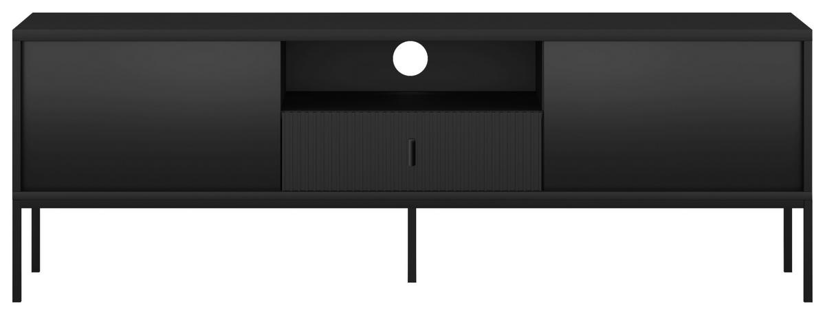 LOWBOARD Maggiore  in 154,5/52,4/39 cm  - Schwarz, Design, Holzwerkstoff/Metall (154,5/52,4/39cm) - Boxxx