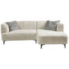 ECKSOFA in Struktur Creme  - Creme/Schwarz, Design, Textil/Metall (247/158cm) - MID.YOU