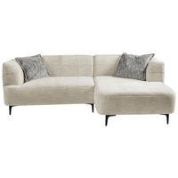 ECKSOFA in Struktur Creme  - Creme/Schwarz, Design, Textil/Metall (247/158cm) - MID.YOU