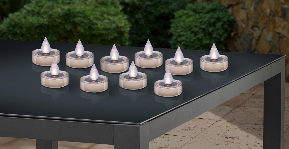 Solarleuchte Amarillo 10er Set Amarillo 5,2/5 cm   - Weiß, Basics, Kunststoff (5,2/5cm) - Ambia Garden