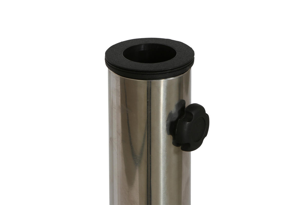 SONNENSCHIRMSTÄNDER Granit Grau, Silberfarben  - Silberfarben/Grau, KONVENTIONELL, Stein/Metall (50/6/50cm) - Siena Garden