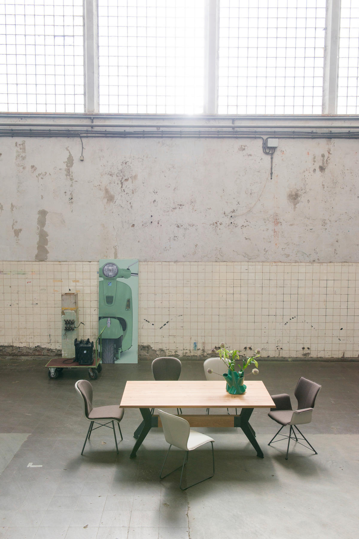 ESSTISCH Eiche massiv rechteckig Anthrazit, Eichefarben  - Eichefarben/Anthrazit, Design, Holz/Metall (200/100/77cm) - Bert Plantagie