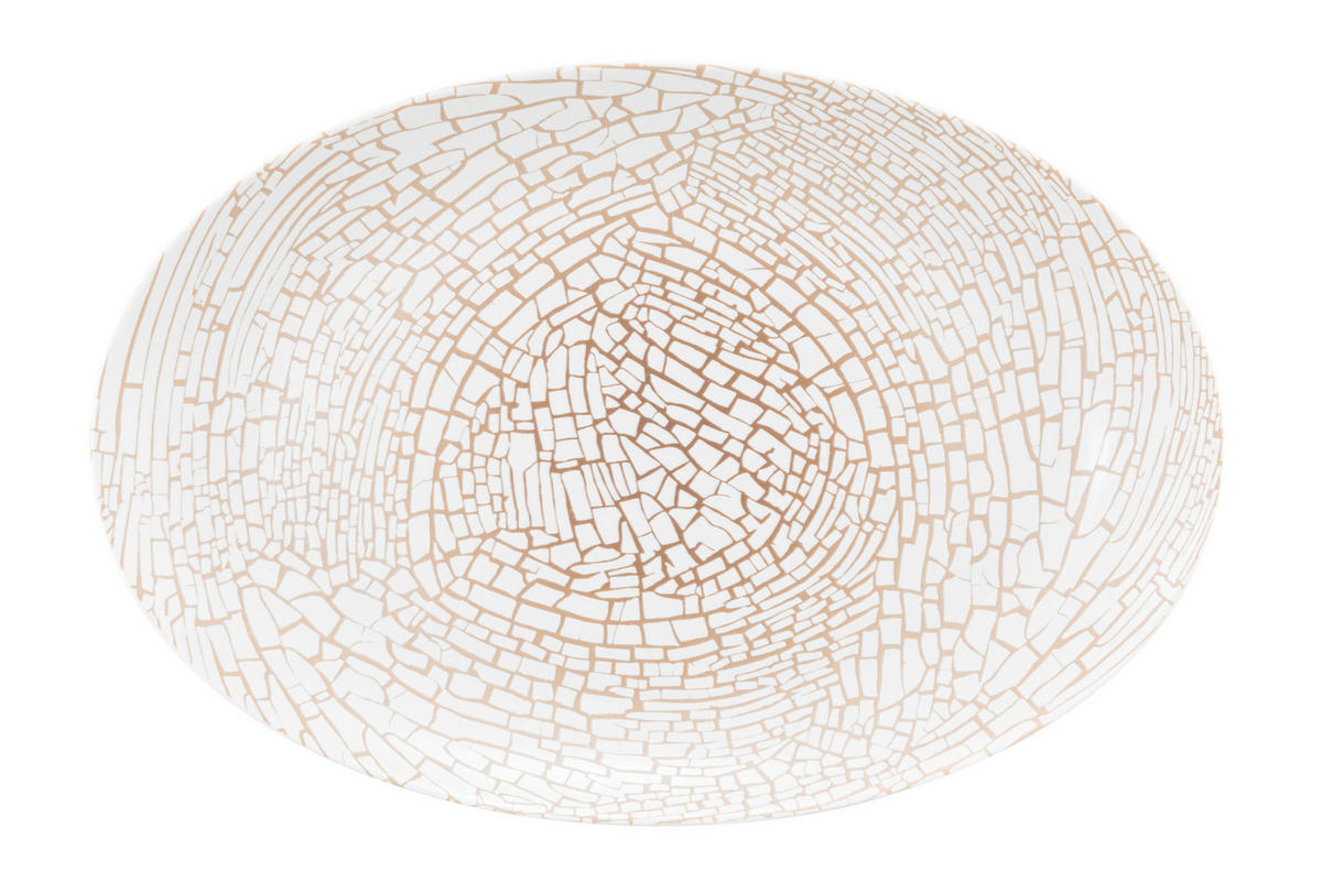 SERVIRNI KROŽNIK  Liberty Krakelee        21/31,5/1 cm  - bela/barve brona, Basics, keramika (21/31,5/1cm) - Seltmann Weiden