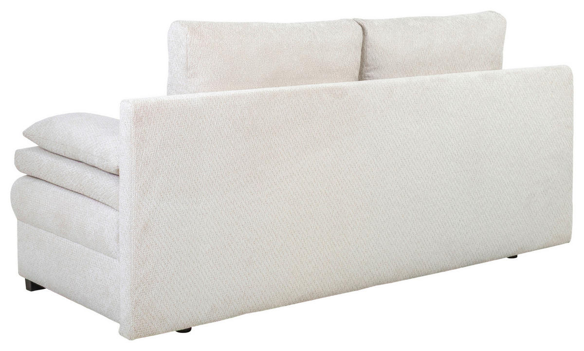 SCHLAFSOFA  mit Liegefunktion, Schlafen auf Sitzhöhe, Rücken echt Struktur Beige  - Beige/Schwarz, KONVENTIONELL, Kunststoff/Textil (195/93/83cm) - Carryhome
