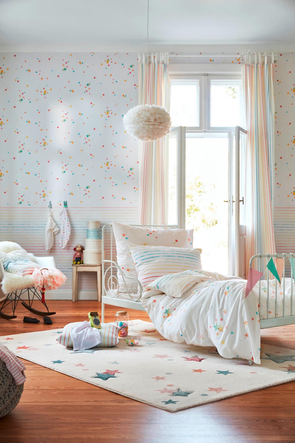 DĚTSKÝ KOBEREC, 160/225 cm, bílá, světle modrá, světle růžová - bílá/světle modrá, Trend, textil (160/225cm) - Esprit