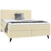 BOXSPRINGBETT 180/200 cm  in Beige  - Beige/Schwarz, KONVENTIONELL, Holz/Textil (180/200cm) - Voleo
