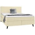 BOXSPRINGBETT 160/200 cm  in Beige  - Beige/Schwarz, KONVENTIONELL, Holz/Textil (160/200cm) - Voleo