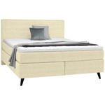 BOXSPRINGBETT 160/200 cm  in Beige  - Beige/Schwarz, KONVENTIONELL, Holz/Textil (160/200cm) - Voleo