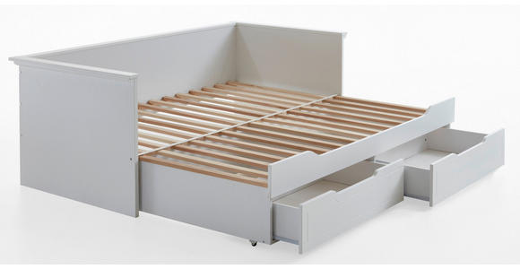 AUSZIEHBETT 90/180/200 cm in Weiß - Weiß, KONVENTIONELL, Holz/Holzwerkstoff (90/180/200cm) - Carryhome