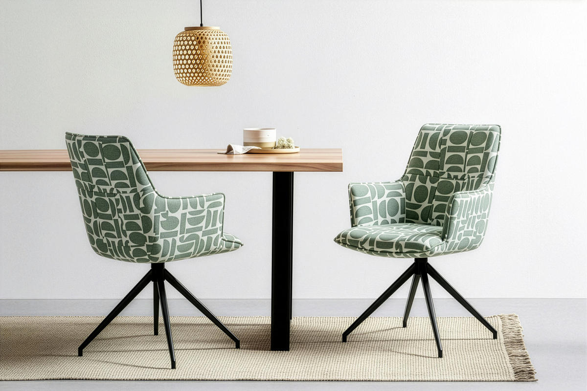 ARMLEHNSTUHL  in Eisen Jacquard  - Schwarz/Weiß, Design, Textil/Metall (59/89,5/63cm) - Novel