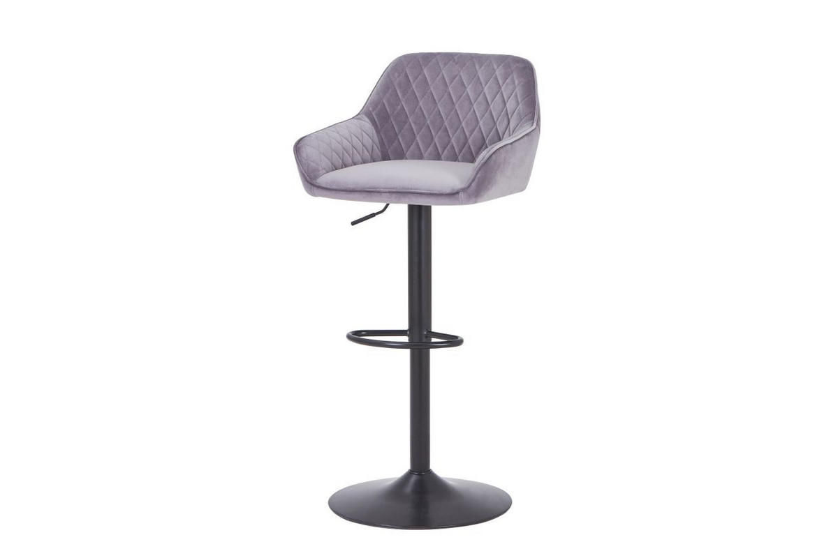 BARHOCKER in Metall, Textil Grau, Schwarz  - Schwarz/Grau, Modern, Textil/Metall (53,5/108/53cm) - Livetastic
