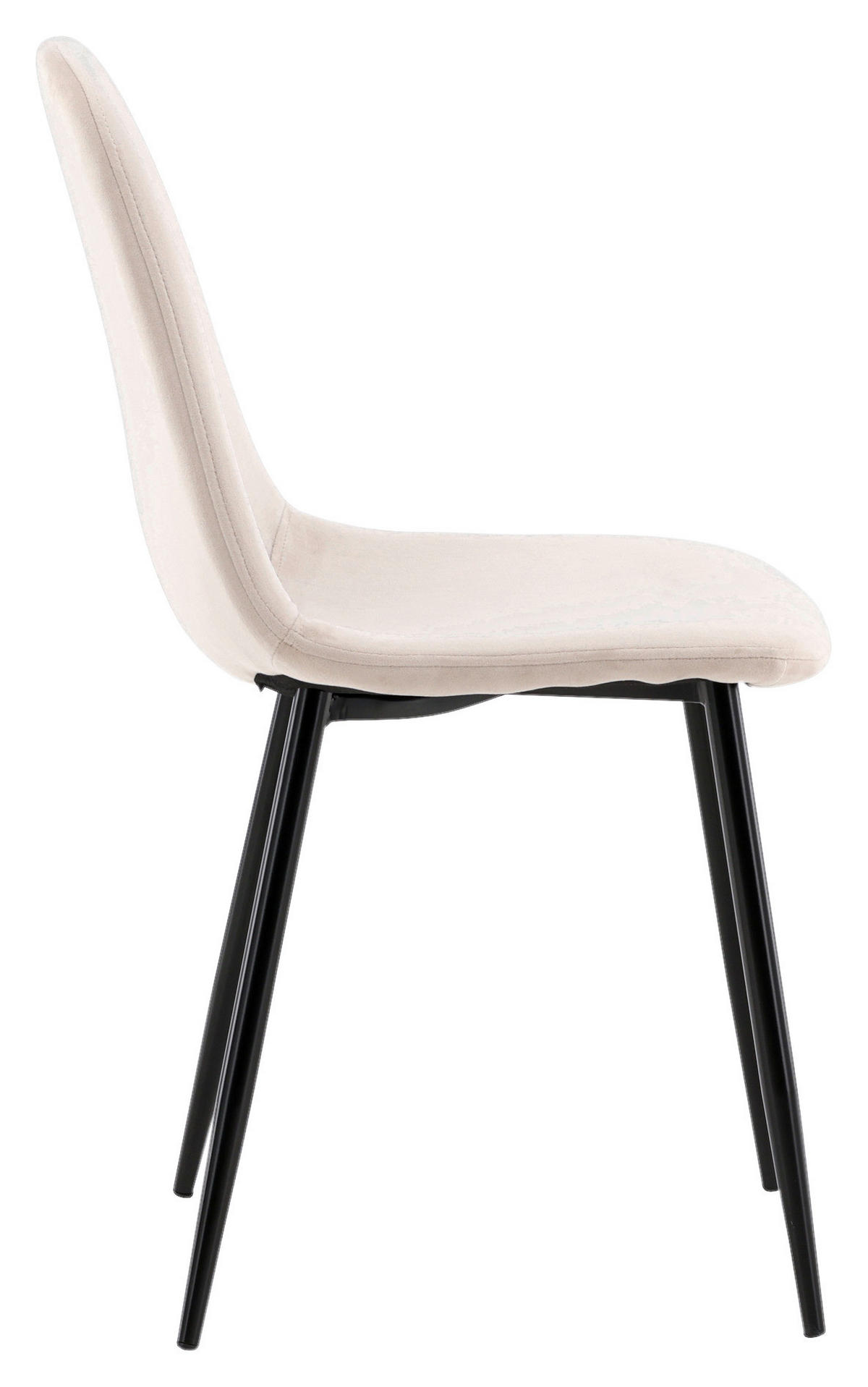 STUHL-SET 2 Stück  in Stahl Samt  - Beige/Schwarz, Design, Textil/Metall (44/88/53cm) - Livetastic