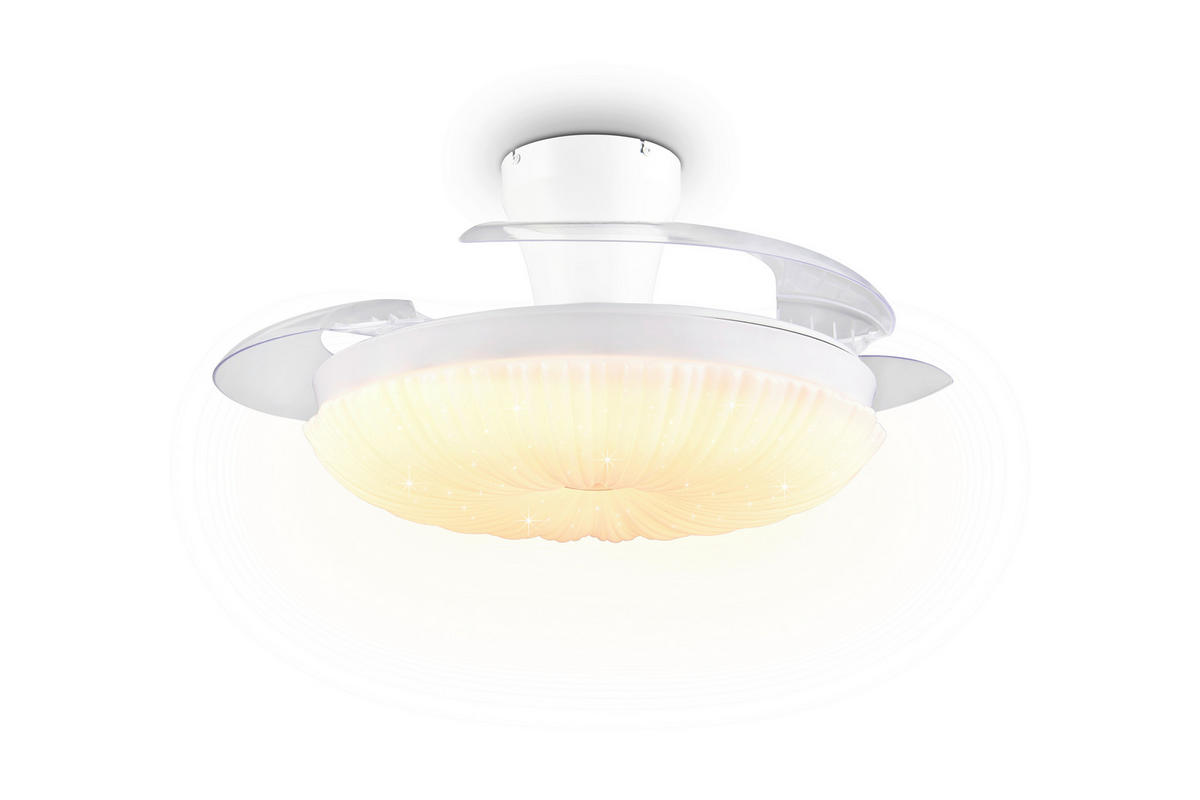 DECKENVENTILATOR - Klar/Weiß, Design, Kunststoff/Metall (106/3.5cm)
