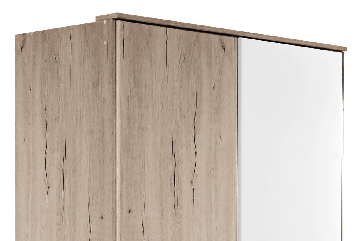 DREHTÜRENSCHRANK 2-türig Weiß, Eichefarben  - Eichefarben/Weiß, Design, Holzwerkstoff/Kunststoff (90/199/58cm) - MID.YOU