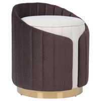 HOCKER Struktur Braun, Beige  - Beige/Goldfarben, Design, Textil/Metall (40/45cm) - Kayoom
