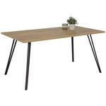 ESSTISCH in Holzwerkstoff 160/90/77 cm  - Eichefarben/Schwarz, KONVENTIONELL, Holzwerkstoff/Metall (160/90/77cm) - Carryhome