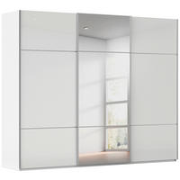 SCHWEBETÜRENSCHRANK  in Weiß  - Alufarben/Weiß, KONVENTIONELL, Glas/Holzwerkstoff (242/223/68cm) - Novel