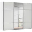 SCHWEBETÜRENSCHRANK  in Weiß  - Alufarben/Weiß, KONVENTIONELL, Glas/Holzwerkstoff (271/223/68cm) - Novel